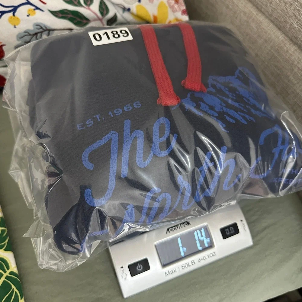 The North Face Hoodie‎ Mens Medium Navy Blue Graphic Fleece Pullover Sweatshirt